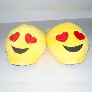 Emoji Emoticon Slip On Stuffed Emoji Plush Slippers Yellow